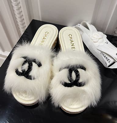 furry chanel slides